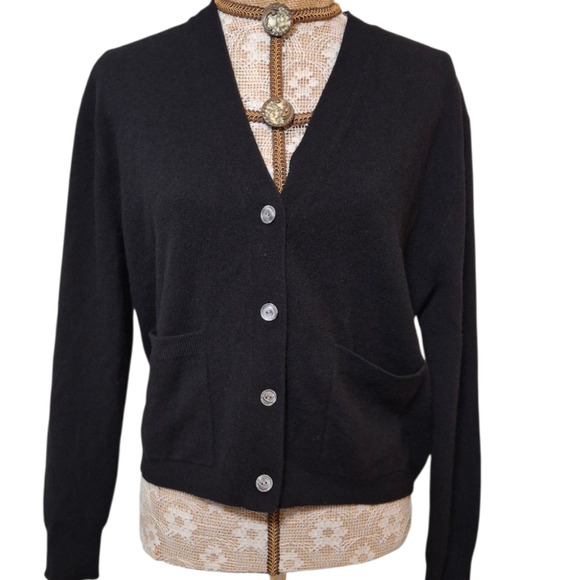J.Crew Sweaters - J. Crew Black Cashmere Cardigan with pockets Size S